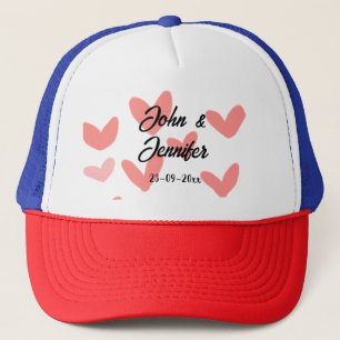 Casquette style de texte minimal simple blanc mariage cœur r