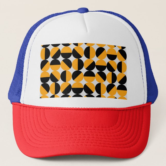 Casquette Style seventies, demi-cercles géométriques. (Devant)