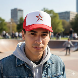 Casquette Stylo Red Star Mark Retro Style Trucker Chapeau