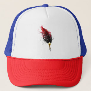 Casquette Stylo rouge en plumes avec nib or