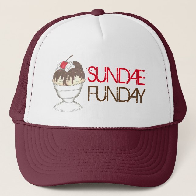 Casquette SUNDAE (SUNDAY) FUNDAY Ice Cream Hot Fudge Foodie (Devant)