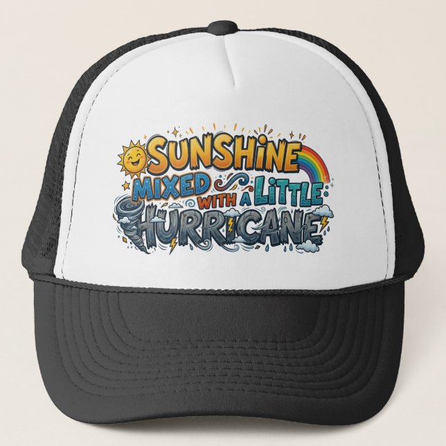 Casquette Sunshine Mixed With a Little Hurricane Trucker Hat (Devant)
