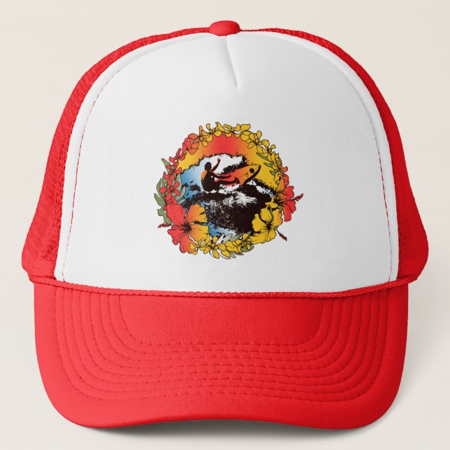 Casquette Super Hawaiian Surfer 1960's Retro Graphic Casquet (Devant)