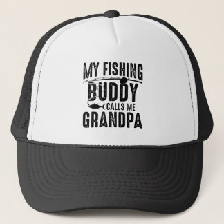 Casquette Super-papi ami pêcheur en lettrage