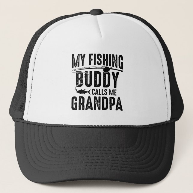 Casquette Super-papi ami pêcheur en lettrage  (Devant)