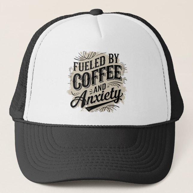 Casquette Superbe café art rétro avec des mots  (Devant)