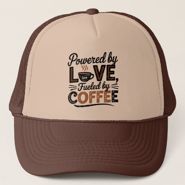 Casquette Superbe café art rétro avec des mots  (Devant)