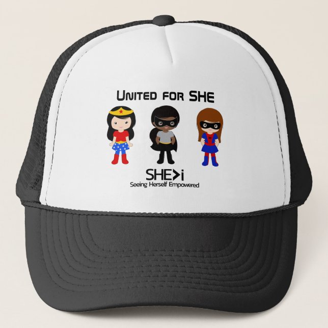 Casquette SUPERHERO Black Outline - United for SHE (Devant)