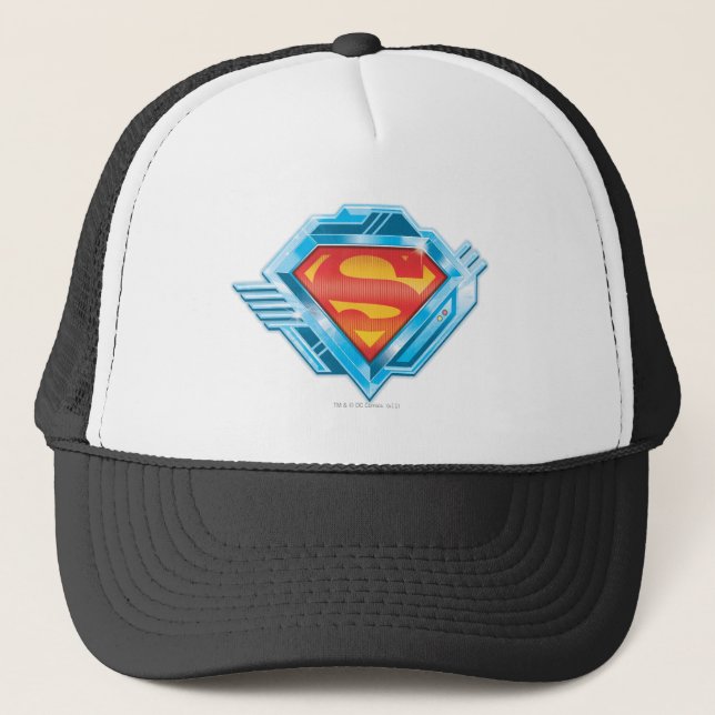Casquette Superman S-Shield | Logo en métal rouge et bleu (Devant)