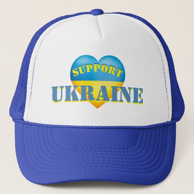 Casquette Support Ukraine Yellow and Blue Heart (Devant)