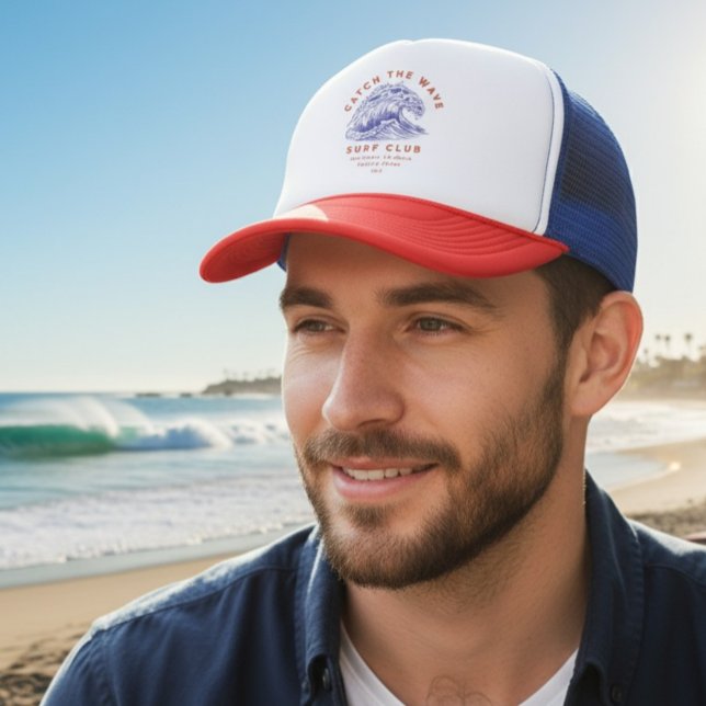Casquette  Surf Club Red White Blue California beach towns (Créateur téléchargé)