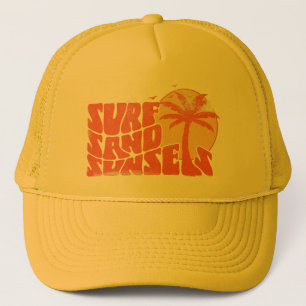 Casquette Surf Rétro Couchers de soleil Palm Tree Beach Vibe