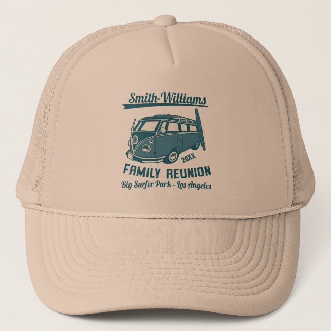 Casquette Surf vintage Van Family Beach Réunion (Devant)