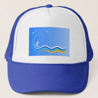 Casquette Surf's Up Surfer Surfing Silhouette Blue Hat