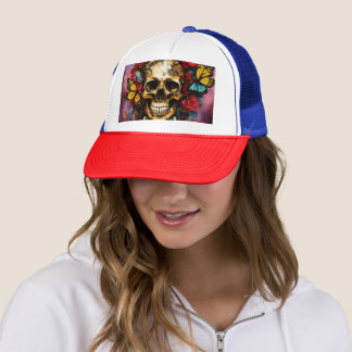 Casquette "Surréalisme Steampunk : Crâne inspiré Basquiat av