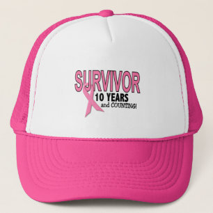 Casquette SURVIVANT de CANCER DU SEIN 10 ans et comptes