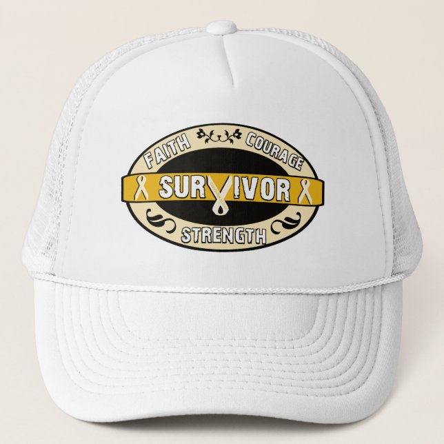 Casquette Survivant du cancer Or jaune (Devant)