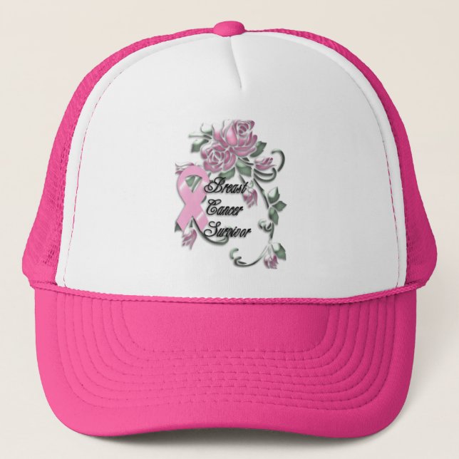 Casquette Survivant rose de ruban de KRW (Devant)