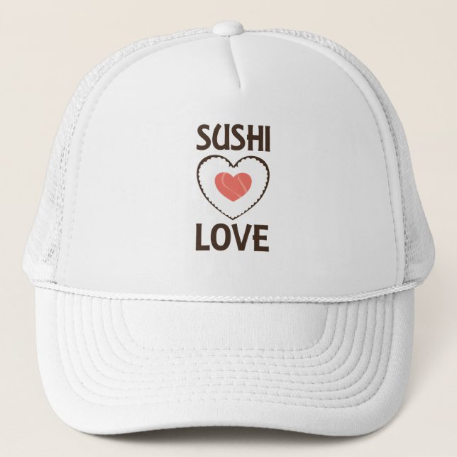 Casquette Sushi Love Heart Rice Saumon Favori (Devant)