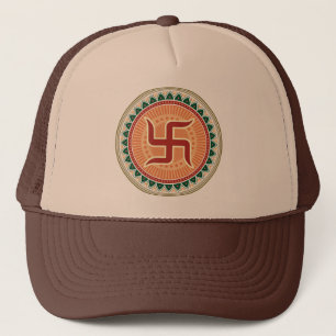 Casquette Svastika avec le style indien traditionnel Mandana