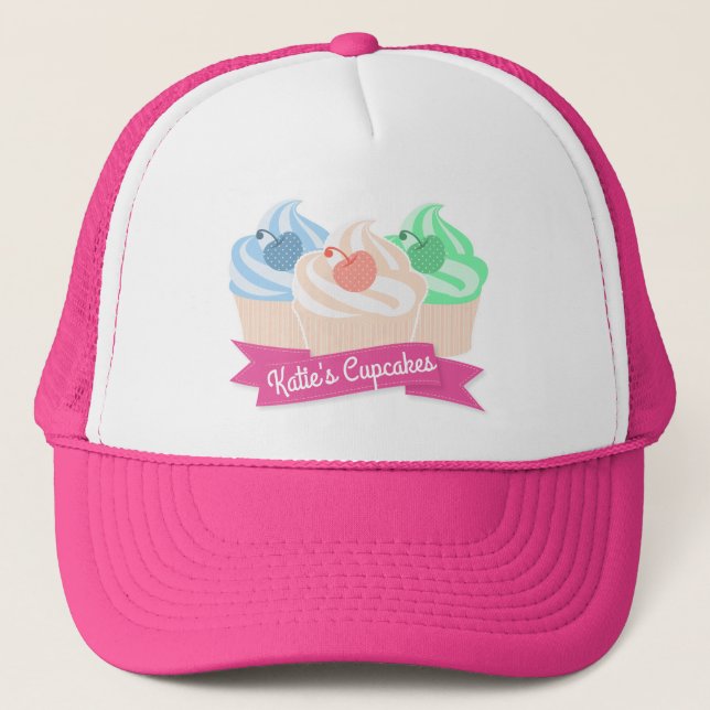 Casquette Sweet Cupcake Trio Personnalisé (Devant)