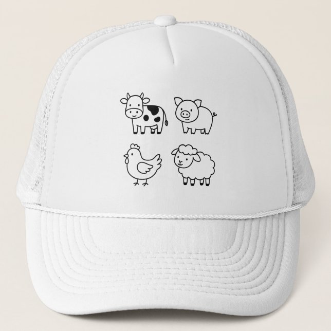 Casquette Sweet & Simple Farm Animal Outlines (Devant)