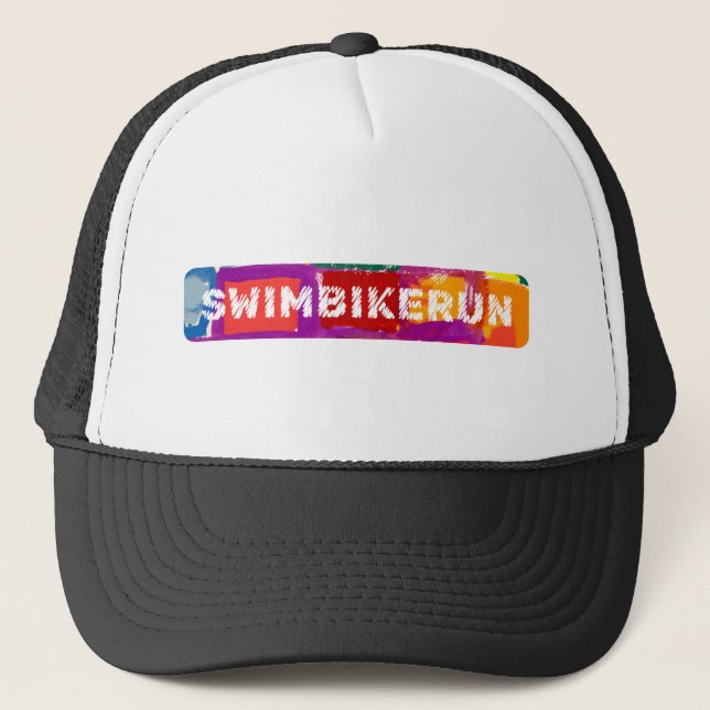 Casquette SWIM BIKE RUN, Triathlon design (Devant)