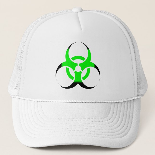 Casquette Symbole biologique Biodanger vert et noir (Devant)