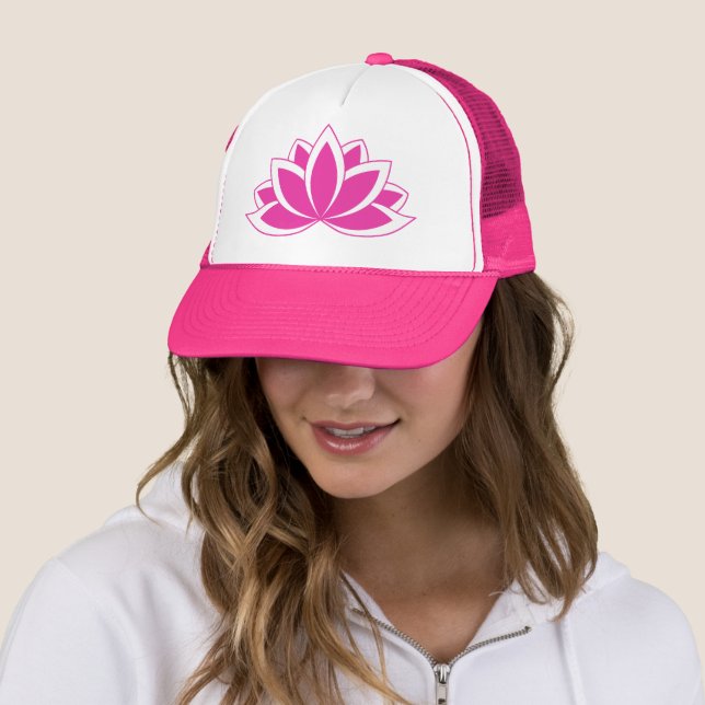 Casquette Symbole bouddhiste rose d'origine Fleur Lotus (En situation)