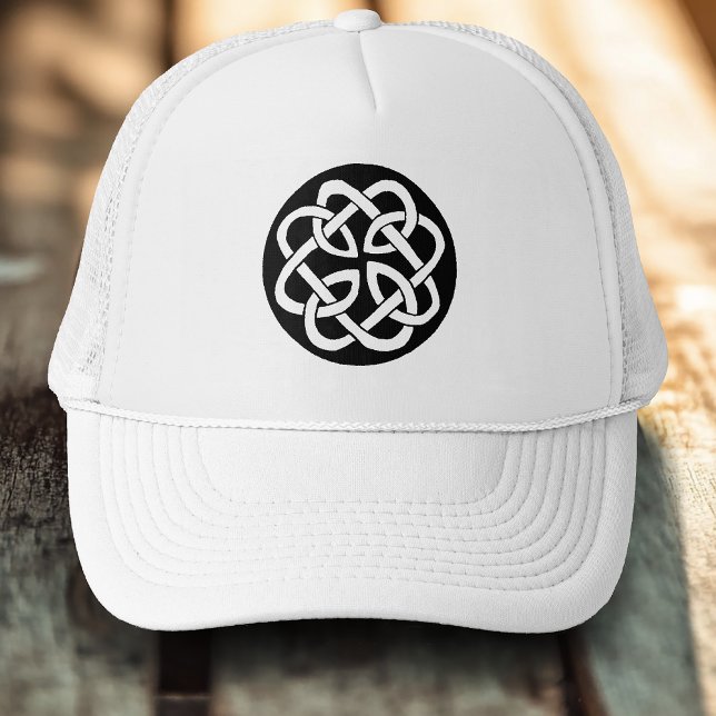 Casquette Symbole de cercle en entrelacs celtique noir et bl (Créateur téléchargé)