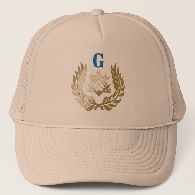 Casquette Symbole de la maçonnerie d'or (Devant)