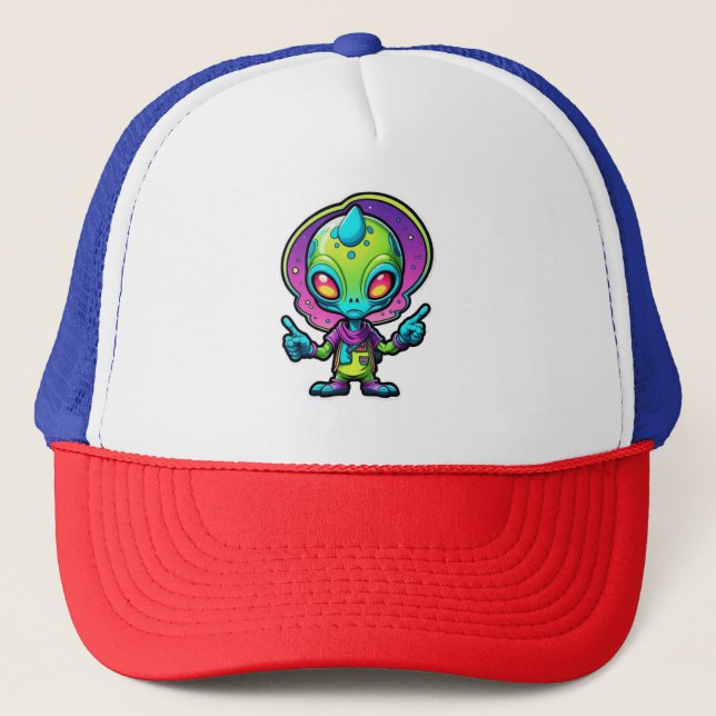 Casquette Symbole de paix Alien funky (Devant)