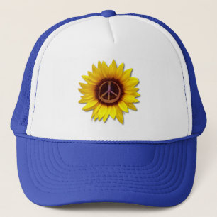 Casquette Symbole de paix de tournesol d'Ukraine Signe anti-