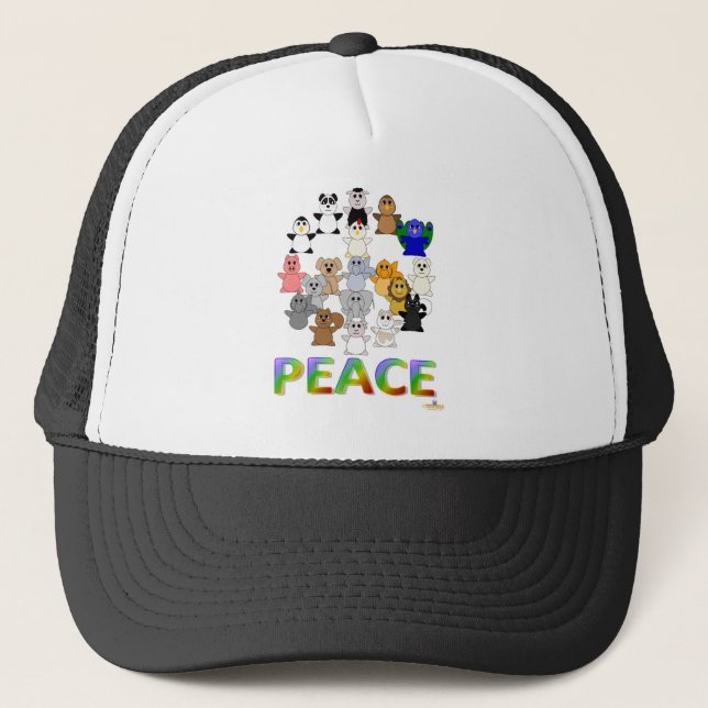 Casquette Symbole de paix des animaux monstrueux (Devant)
