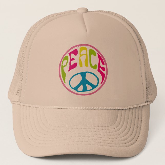 Casquette Symbole de paix hippie (Devant)