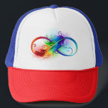 Casquette Symbole d'infini avec plume arc-en-ciel<br><div class="desc">Symbole artistique à l'infini avec belle plume arc-en-ciel sur arrière - plan blanc. Style tatouage.</div>