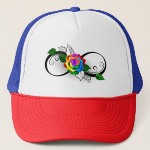 Casquette Symbole d'infini avec Rose arc-en-ciel