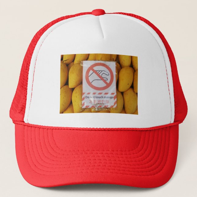 Casquette Symbole drôle 'Ne touche pas la mangue' (Devant)
