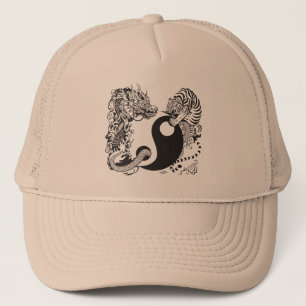 Casquette symbole du dragon et du tigre yin yang