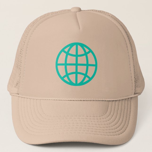 Casquette Symbole du monde - Cyan (Devant)