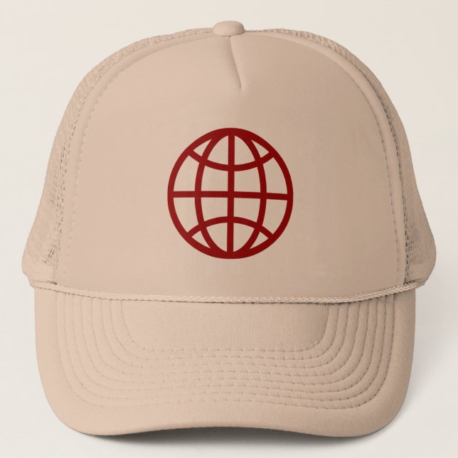 Casquette Symbole du monde - Rouge rubis (Devant)