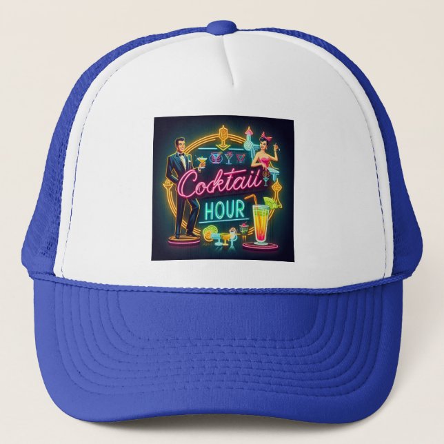Casquette Symbole du néon du milieu du siècle Cocktail Hour  (Devant)