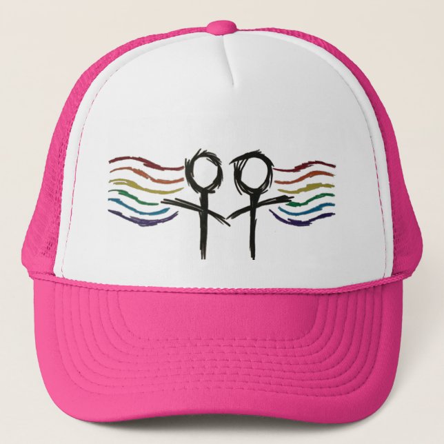 Casquette Symbole lesbien de femelle de fierté (Devant)