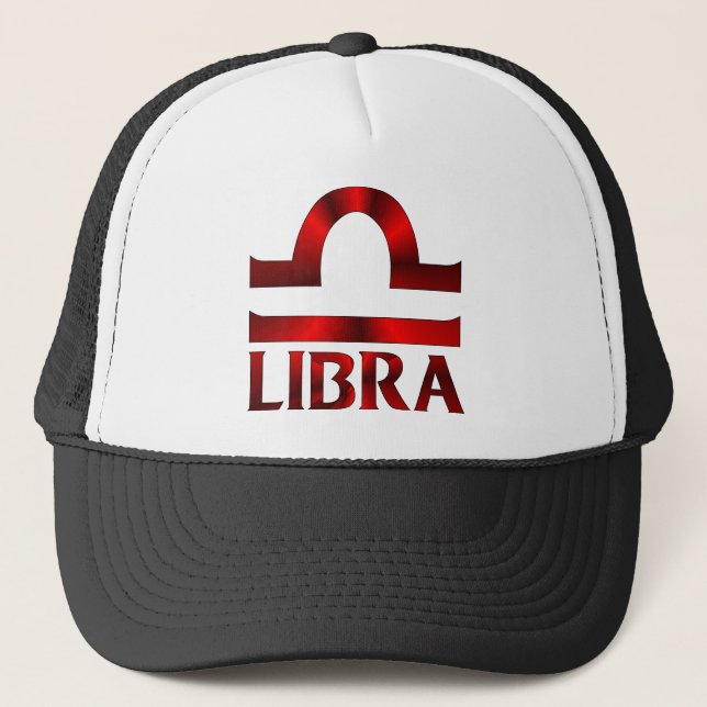 Casquette Symbole rouge d'horoscope de Balance (Devant)