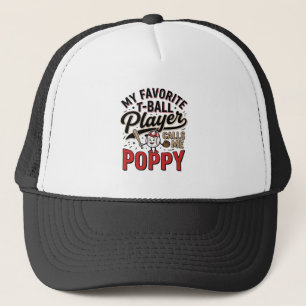 Casquette T-Ball Poppy Vintage Gravure Design de T-shirt_1