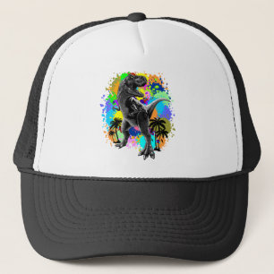 Casquette T-Rex Dinosaur Jurassic Reptile on Paint Stains