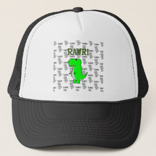 Casquette T-Rex mignon et en colère avec Motif noir et blanc