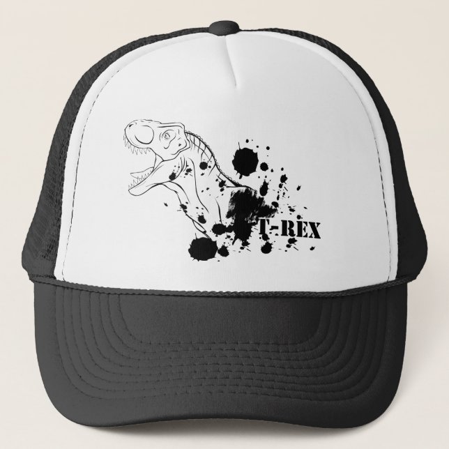 Casquette T-Rex (noir et blanc) (Devant)