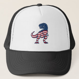 Casquette T-Rex patriotique Drapeau américain Design de dino