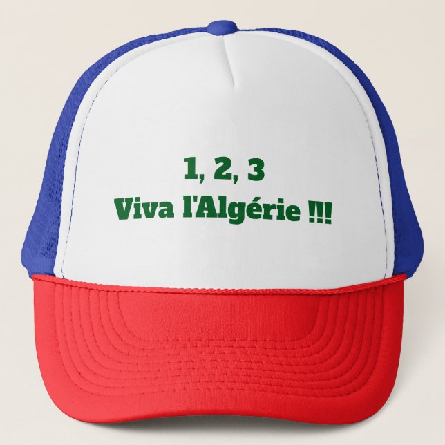 Casquette T-shirt 1, 2, 3 Viva l'Algérie (Devant)